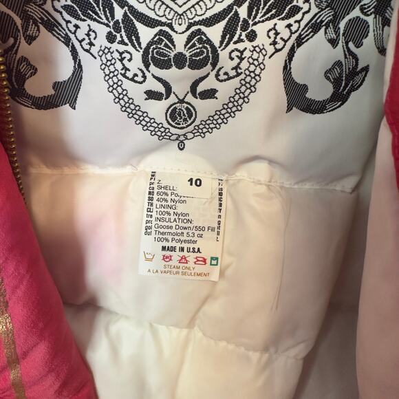 Vintage Nils Skiwear Women’s Winter Ski Coat Size 10 Pink Gold Full Zip - Picture 4 of 13